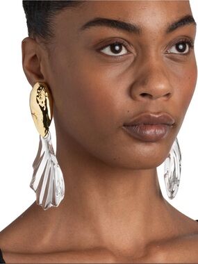 ALEXIS BITTAR • Dreamy Gold and Watery Lucite Wing Clip-on Earrings